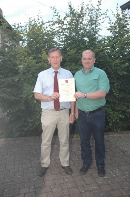 Bürdermeister Bruno Schmid mit Ortsvorsteher Volker Kremer